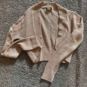 Women's Beige and Gold Y2K Knit Bolero Sweater